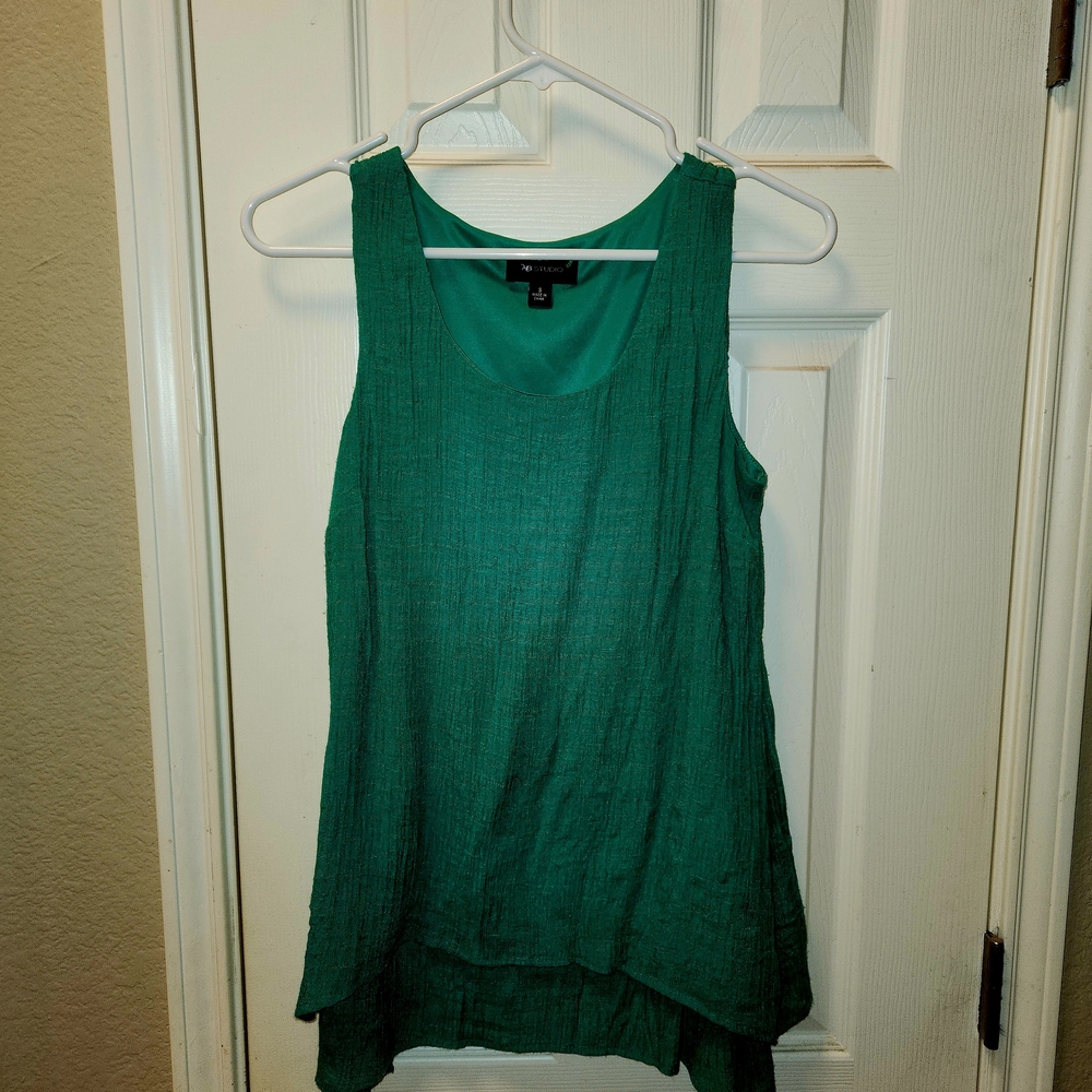 AB Studio Green Layered Tank Top